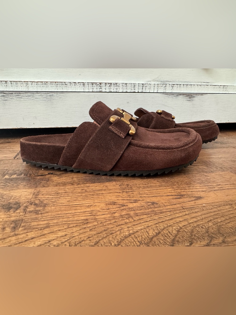 Bibi Lou Zagreb Clogs Anthropologie‎ Chocolate Suede Women's SIze 37 US 6 6.5
